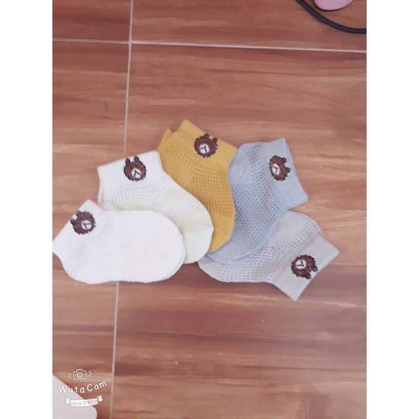 Sét 5 Đôi Tất Lưới Hình Gấu