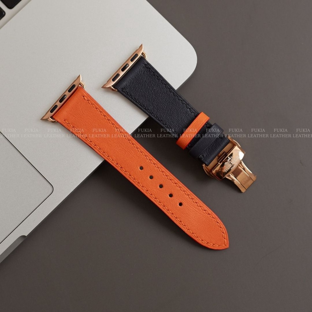 Dây da thủ công Swift Cam Mix Đen dành cho Apple Watch, đồng hồ thông minh, đồng hồ cơ