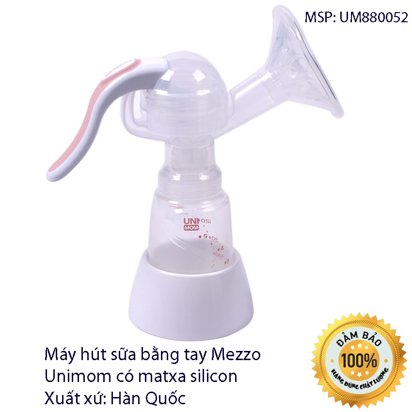 Máy hút sữa bằng tay Mezzo Unimom Hàn Quốc có matxa silicon - UM880052