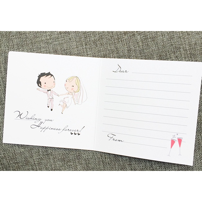 Thiệp vuông gấp Chúc Mừng Đám Cưới - Happy Wedding thiệp ghi lời chúc, trang trí hộp quà