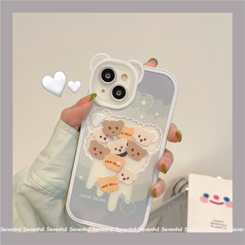 Ốp Điện Thoại Mềm Họa Tiết Chú Gấu Hoạt Hình Cho iPhone 14 13 12 11 Pro Max Xs Max Xr X 6 6s Plus