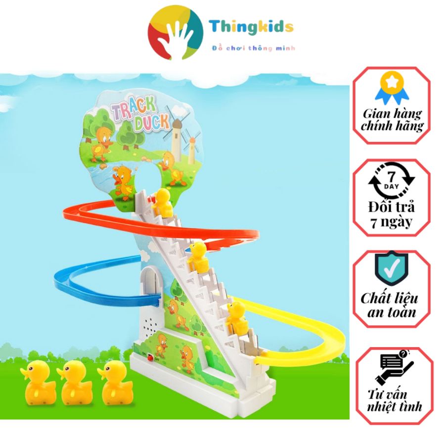Đồ chơi đường đua poly ô tô leo dốc phát nhạc Thingkids