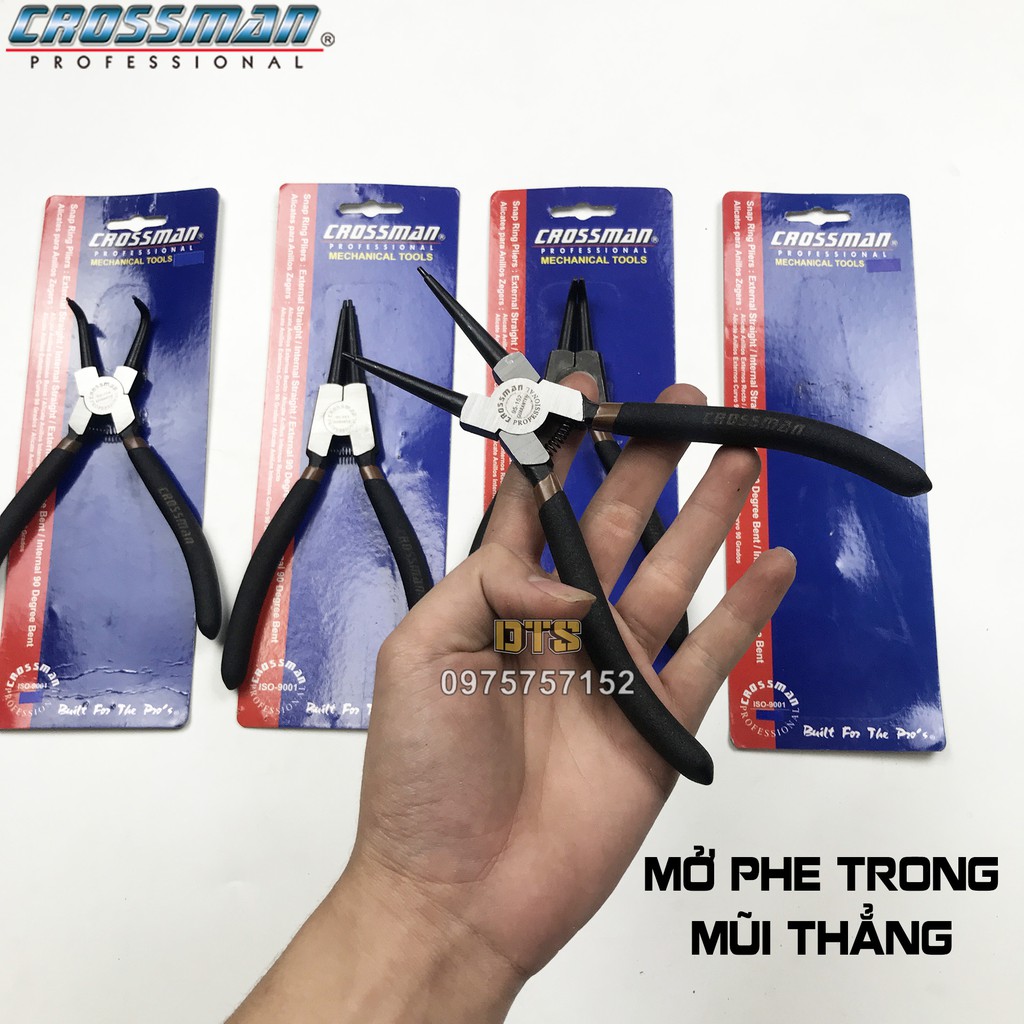 Kìm mở phe trong, phe ngoài, mũi thẳng, mũi cong 7 inch CROSSMAN GUARANTEE, kìm phanh thép CR-V cao cấp, kềm mở phe