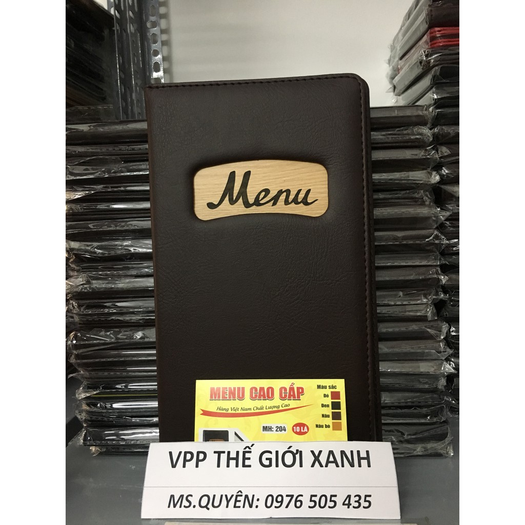 Bìa menu da may cao cấp 10 lá 204 (29*16CM)