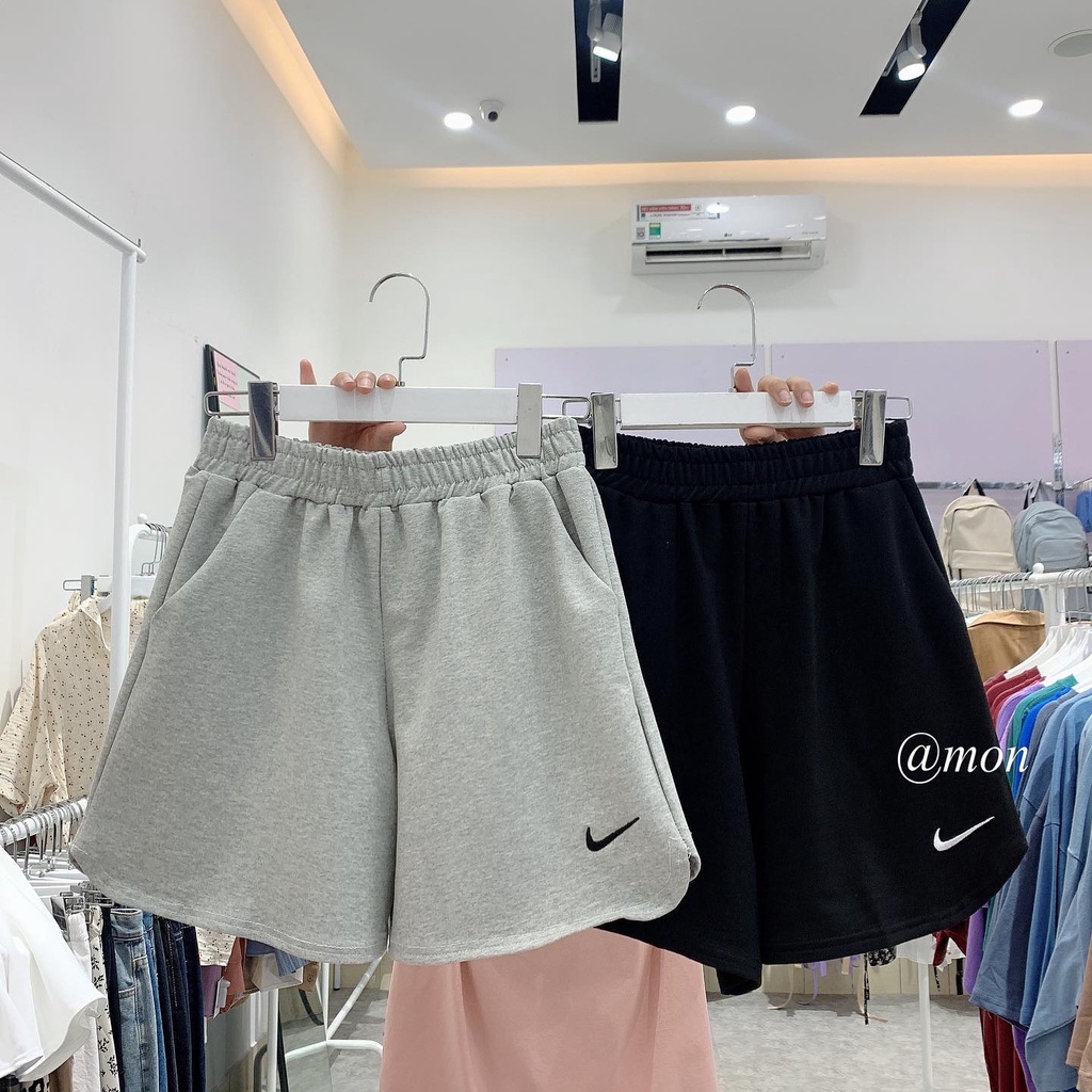 2101637 Quần short nỉ ulzzang - quần short da cá thêu hình 3 màu freesize | BigBuy360 - bigbuy360.vn