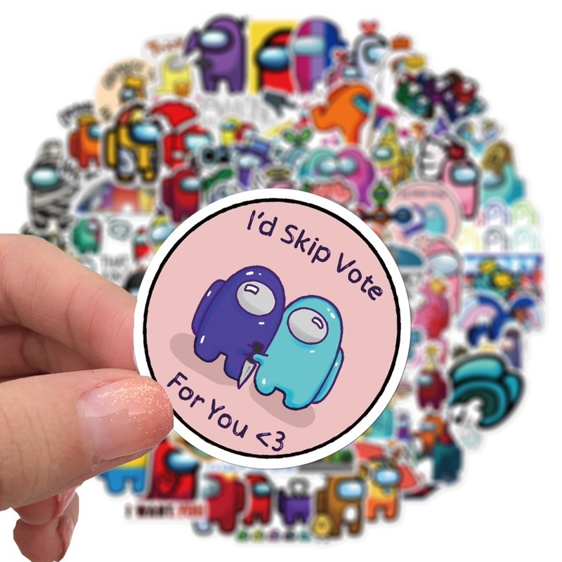 Bộ 100 sticker graffiti hình ảnh game Among Us dùng để trang trí điện thoại di động/ván trượt/vali không để lại dấu keo