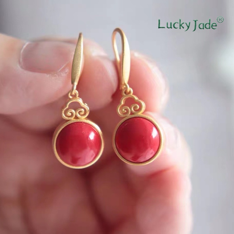 Bông Tai Mạ Bạc 925 Hình Móng Vuốt Đính Đá Ngọc Bích Thời Trang Cho Nữ