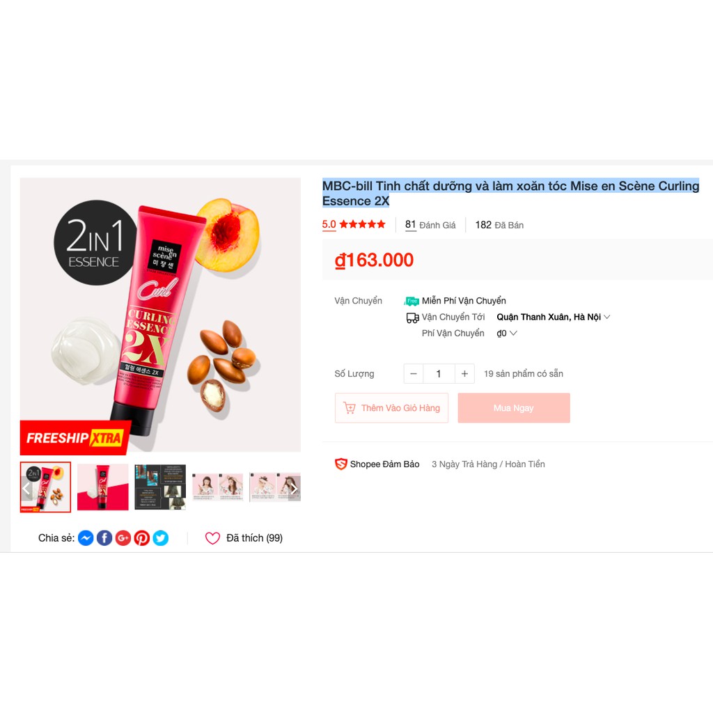 MBC Tinh chất dưỡng làm xoăn tóc Misen En Scene Awesome Curl Curling Essence 2X | BigBuy360 - bigbuy360.vn