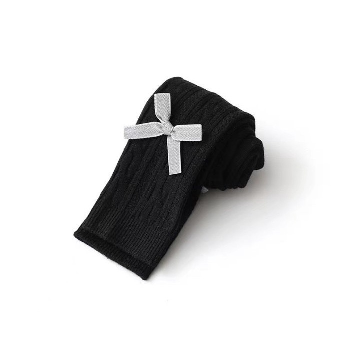 Quần tất niniduoduo không bàn sọc gân đính nơ nhỏ 5 màu