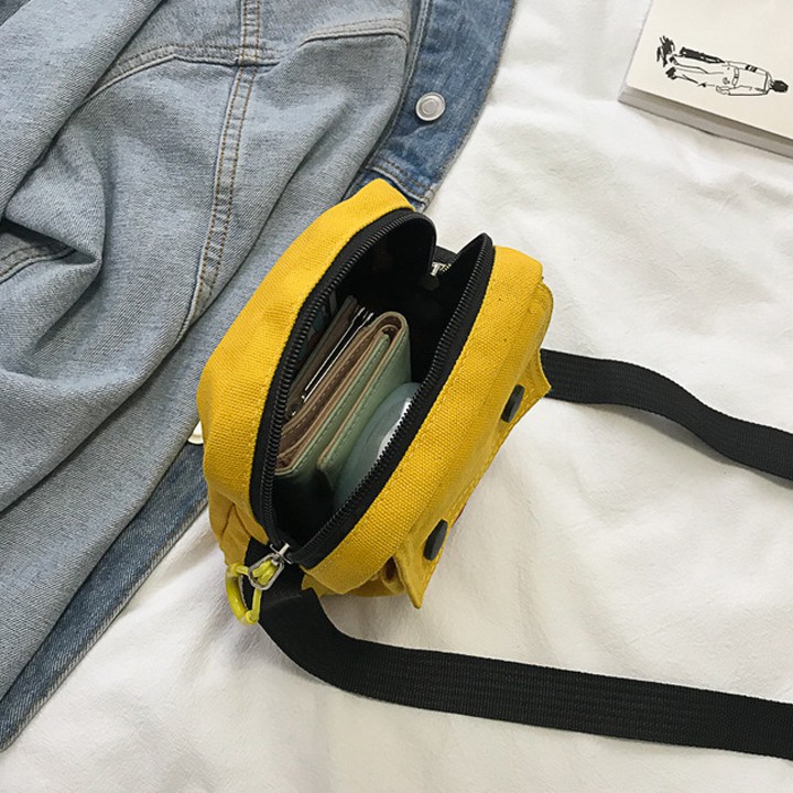 Túi tote trơn vải đeo chéo đi học canvas mềm cao cấp | BigBuy360 - bigbuy360.vn