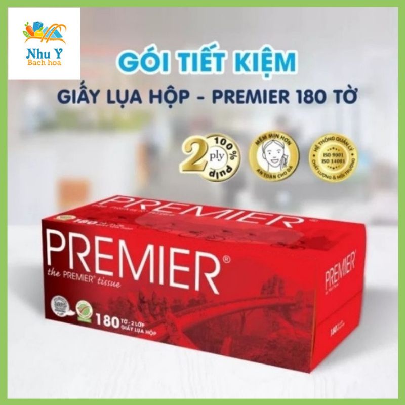 Khăn Giấy lụa giấy ăn rút PREMIER 180 tờ chính hãng, Vinatissue, Như Ý bách hoá