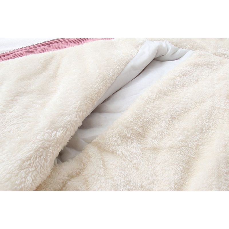 Áo Khoác Nữ Lót Lông 2 Lớp,Áo Khoác Nhung Tăm Khóa Kéo Có Mũ Kiểu Dáng Hàn Quốc Cực Xinh | BigBuy360 - bigbuy360.vn