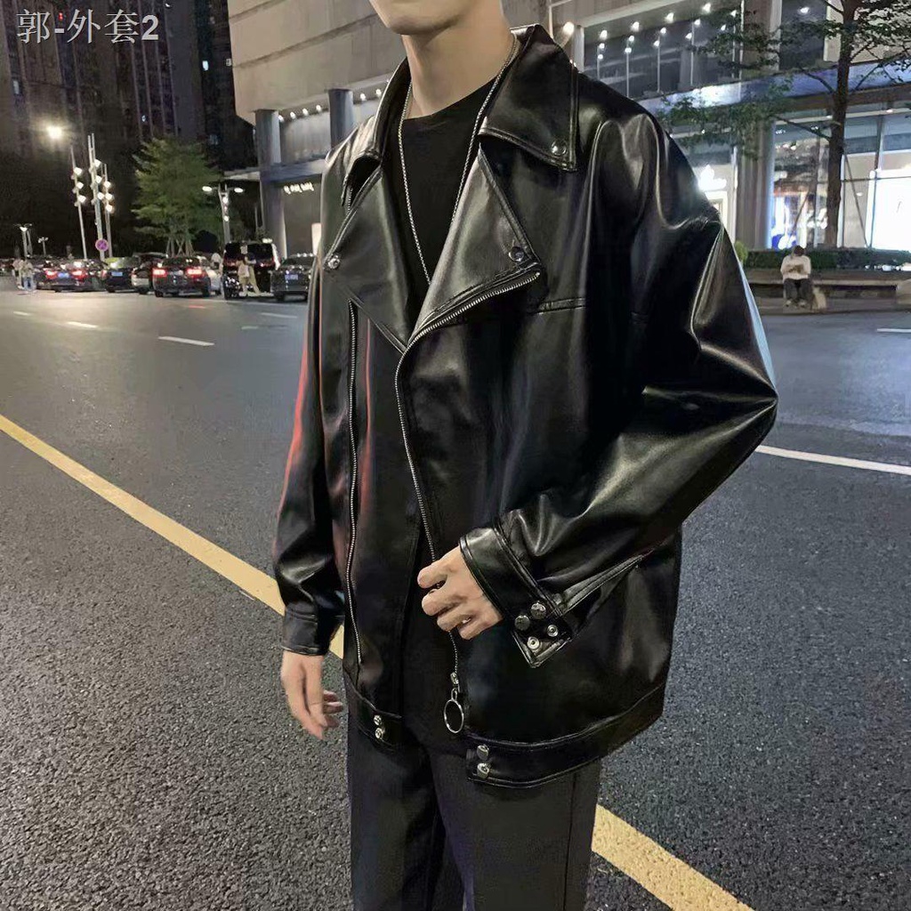 Áo Khoác Da supreme Dáng Ngắn Thời Trang Xuân Thu 2021 Cá Tính Cho Nam