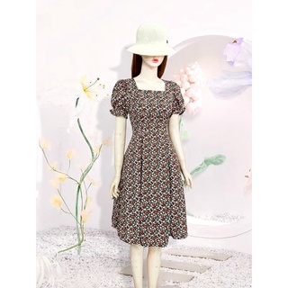 Đầm váy hoa cổ vuông size s m l xl xxl