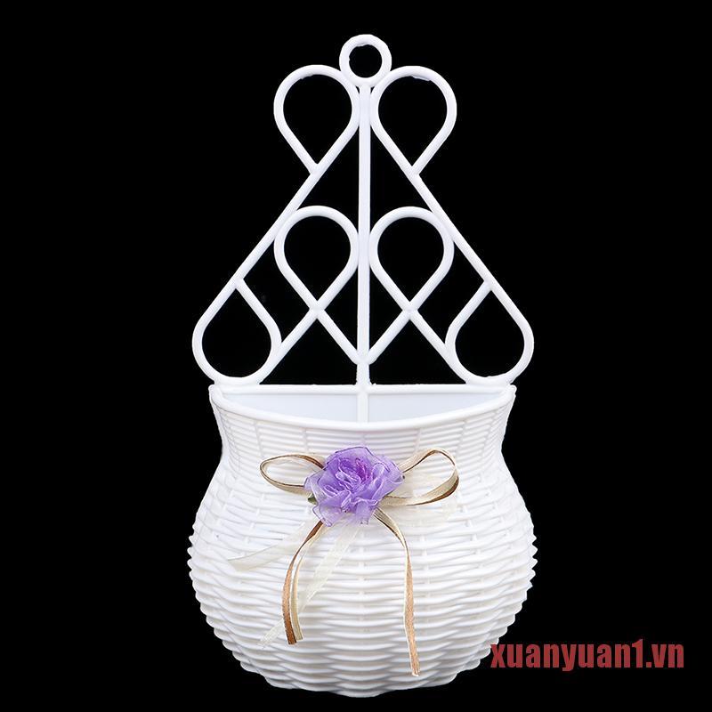 XUAN Hanging flower basket Garden Handmade DIY Vase Artificial Rattan Home Deco