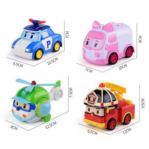 Bộ 4 Xe Đồ Chơi Bánh Đà Biệt Đội Cứu Hộ Robocar PoLi