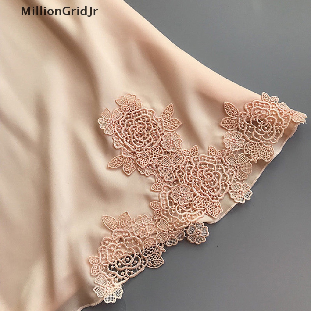 Đầm Ngủ Chất Lụa Phối Ren Kiểu Babydoll Gợi Cảm Cho Bạn Gái