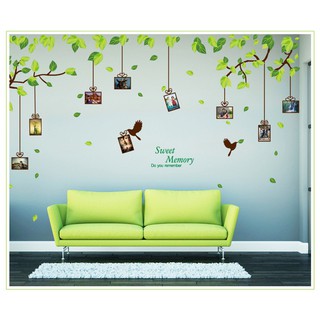 decal dán tường cây xanh khung ảnh