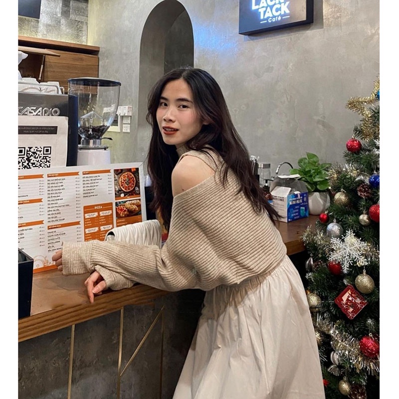 Sét Áo Ba Lỗ Cổ 3 Phân Kèm Áo Khoác Lửng Chất Len M1632-Teen 888