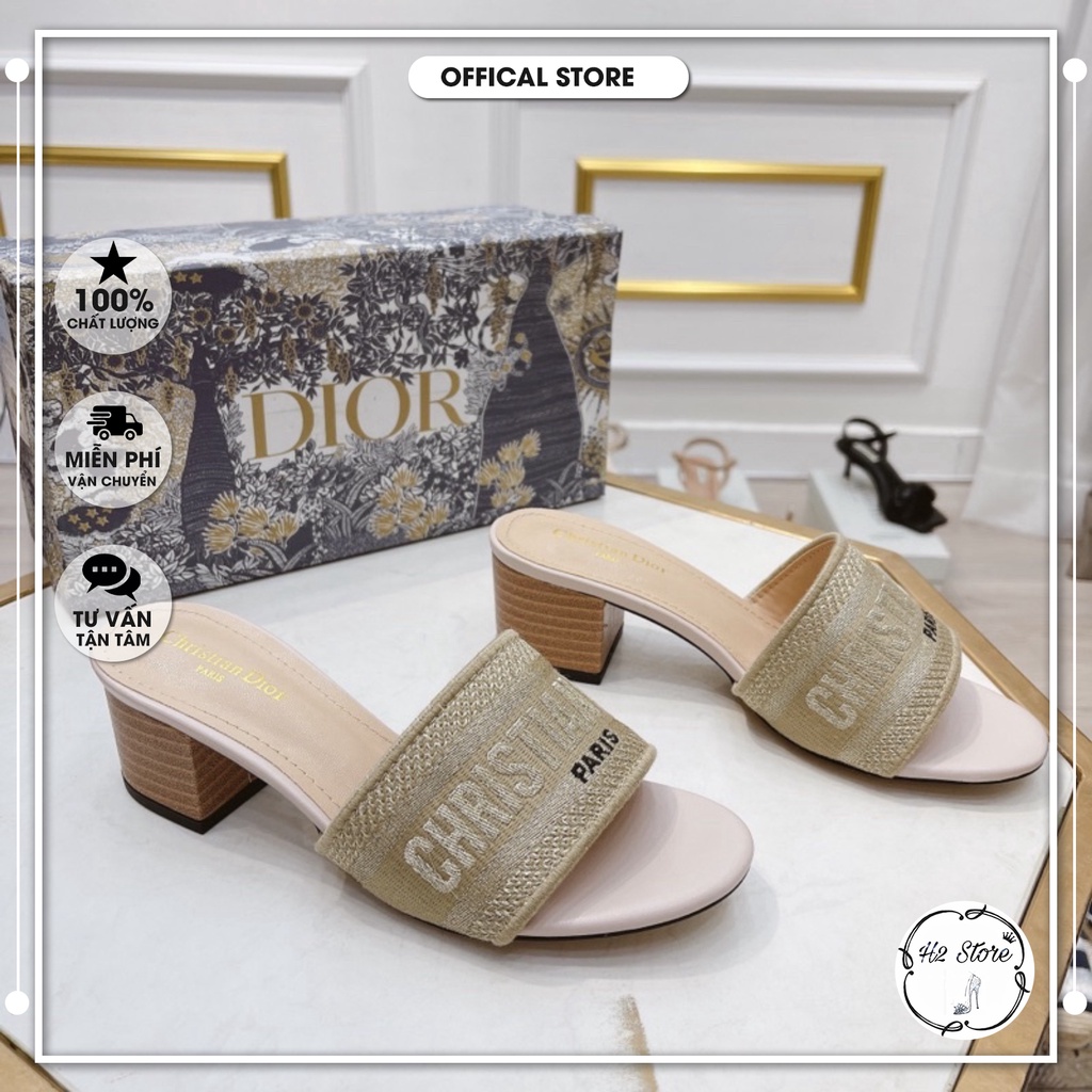 👠👟 Guốc jadior quai ngang gót vuông fullbox ⚡