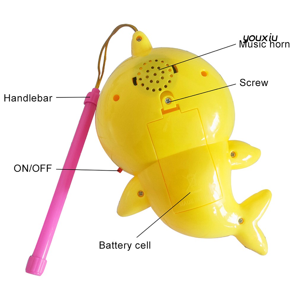 Đồ chơi đèn lồng hình cá mập hoạt hình dễ thương có nhạc cho bé