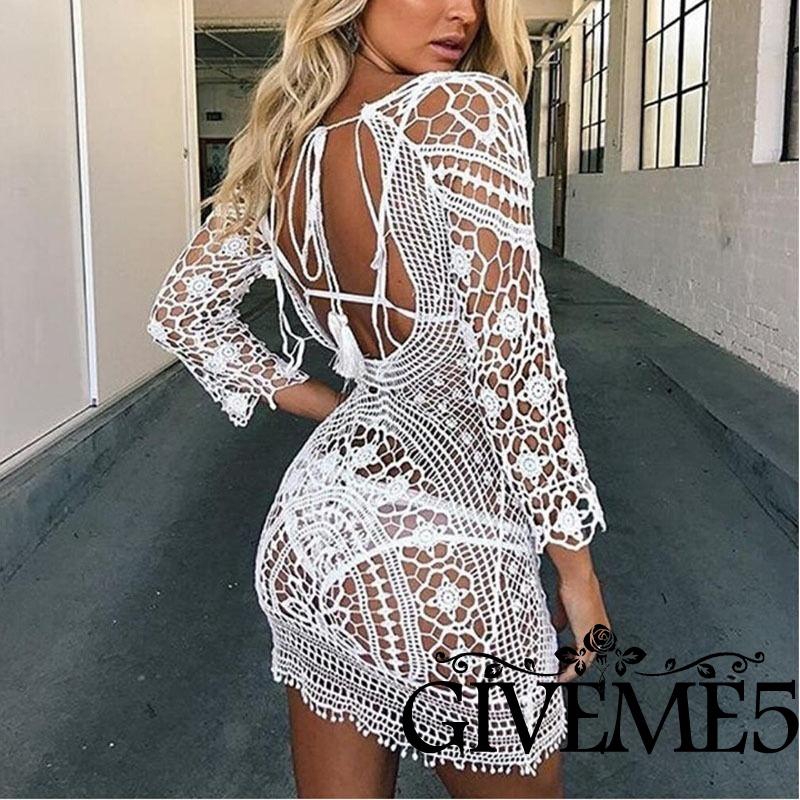 Đầm ren mặc ngoài bikini quyến rũ cho nữ