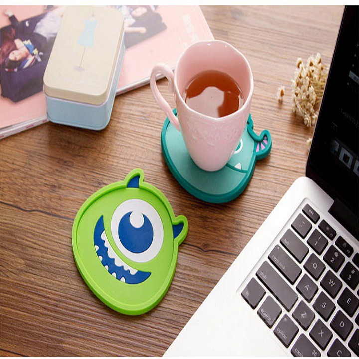 Miếng lót ly silicon nhiều hình chống thấm nước và cách nhiệt, đế lót ly hoạt hình cute, tấm lót ly nước nhiều màu