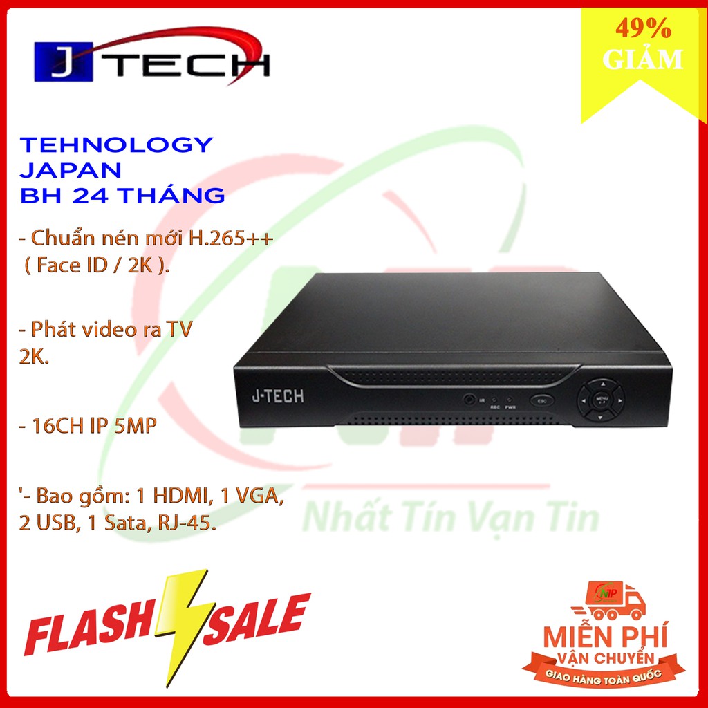 Đầu ghi hình camera IP J-Tech HD6216 - 16 kênh