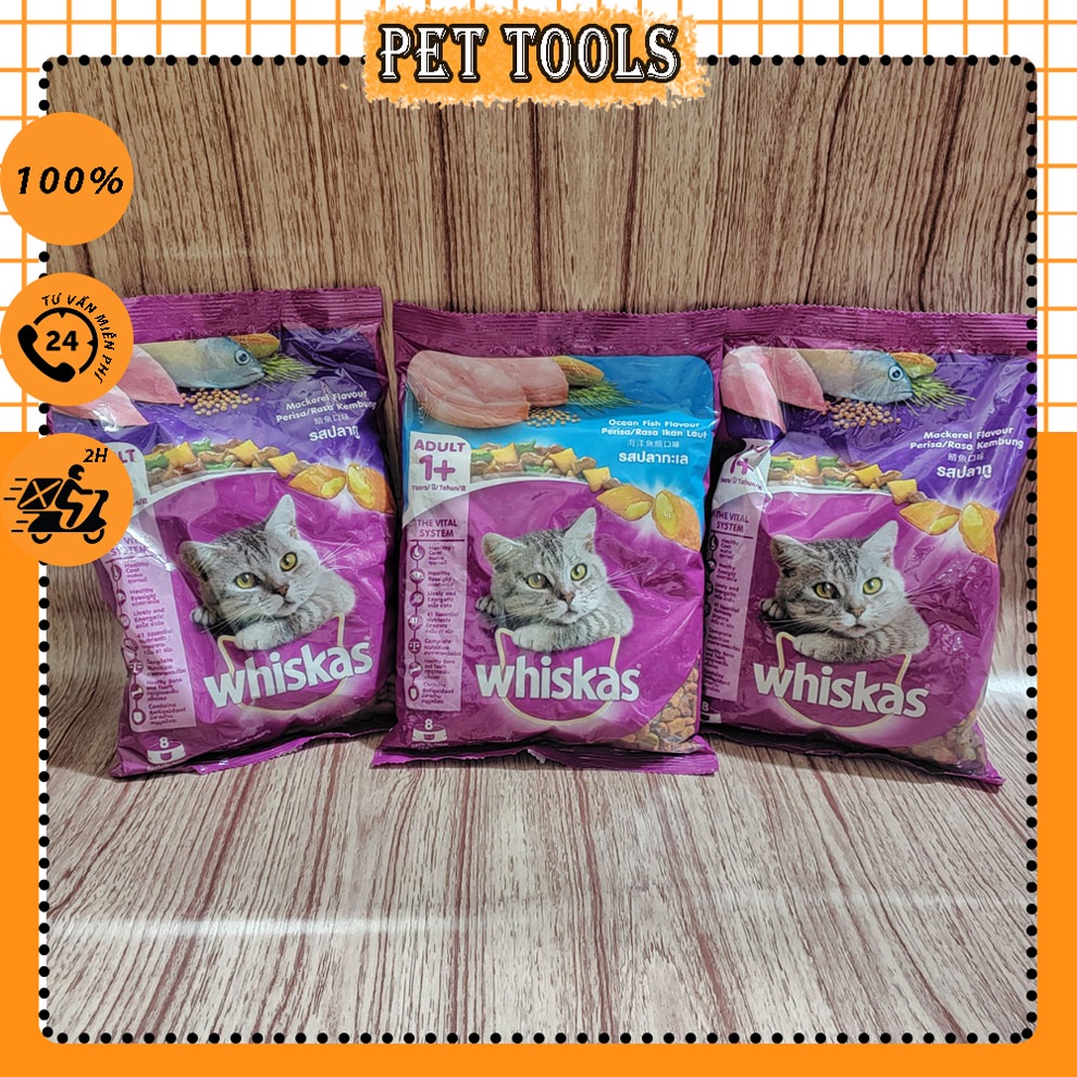 Hạt Whiskas cho mèo gói 400g vị cá thu cá biển thơm ngon giàu dinh dưỡng PetTools