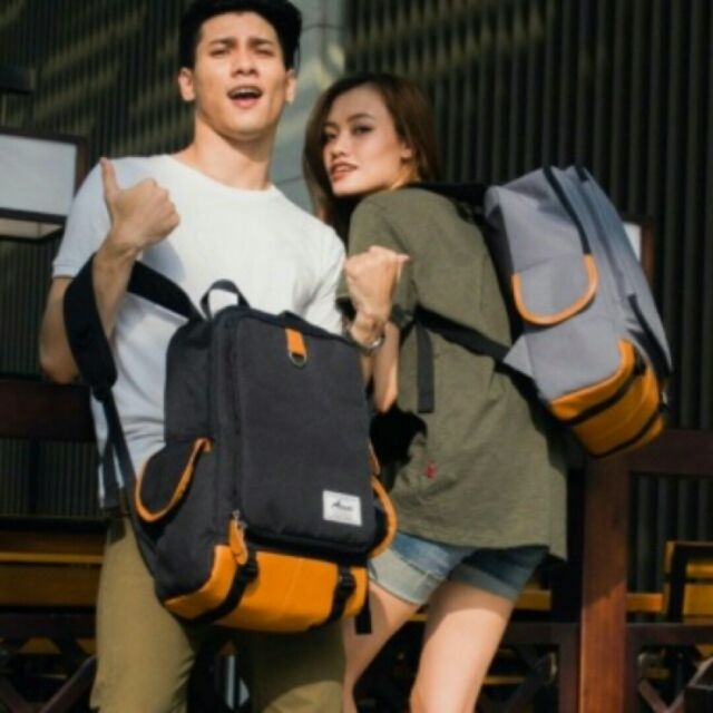 Balo nam laptop cá tính 2 quai nắp hôp thời trang Unisex -ba lô Haras BLTL073637