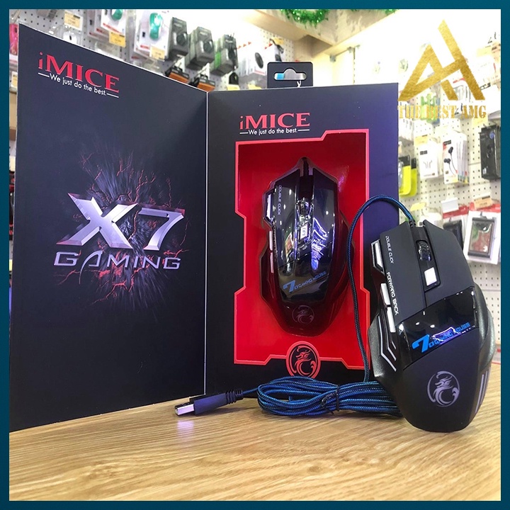 Chuột Máy Tính Gaming Đèn LED 7 Màu Có Dây IMICE X7 Chuột PC Laptop Mouse Chuyên Game Văn Phòng Làm Việc