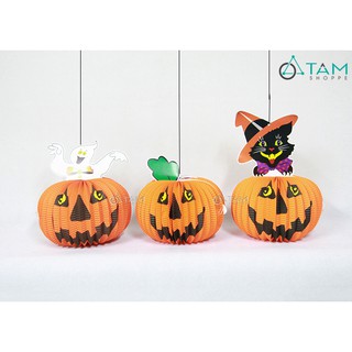 Lồng đèn giấy Bí ngô Halloween ma đội đầu HLW-LDG-04 TTTM