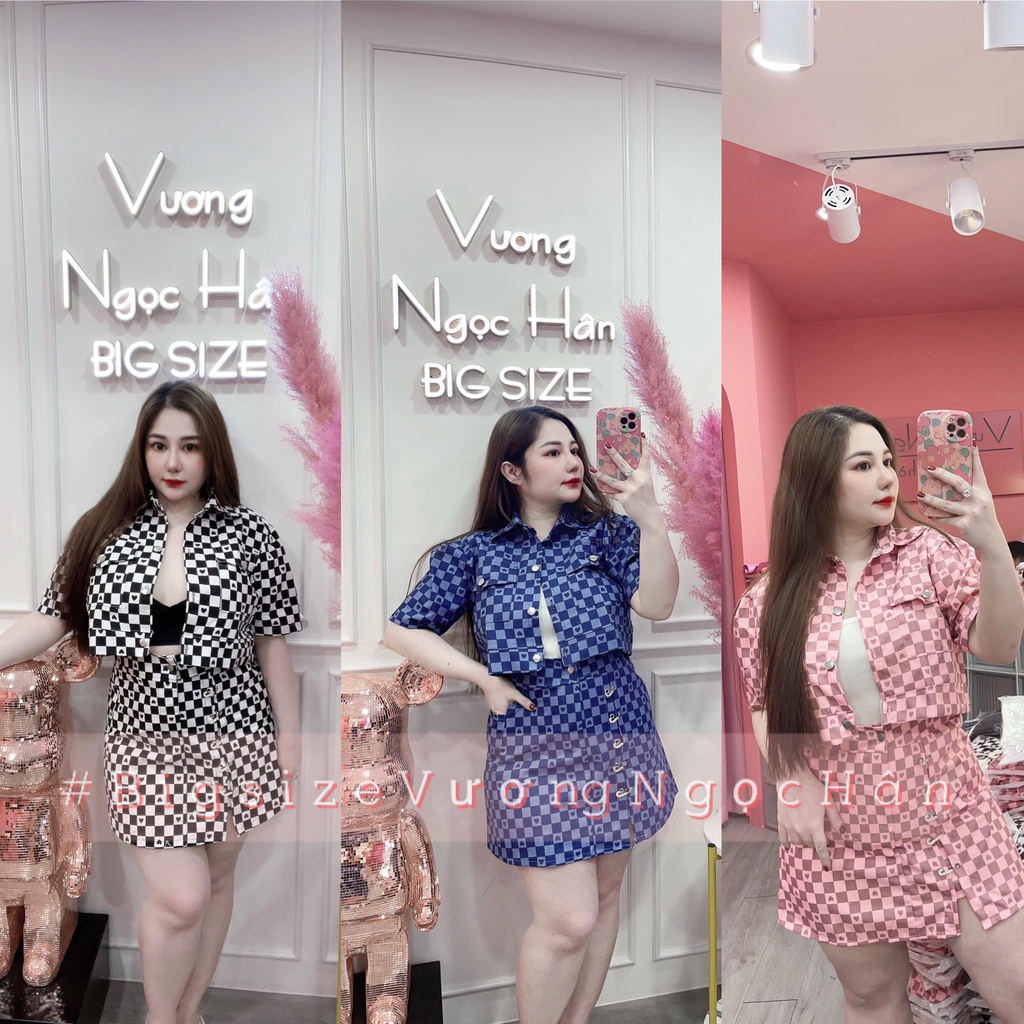 SET CARO TAG SẮT CHÂN VÁY SẺ ĐÙI BIGSIZE VƯƠNG NGỌC HÂN