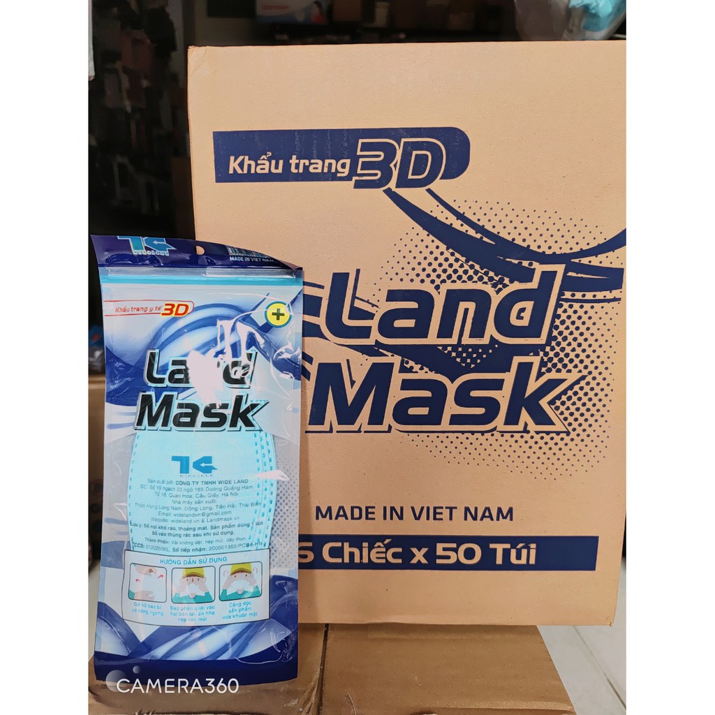 Khẩu Trang 4D LANDMASK Thùng 50 bich 300c Đủ Màu