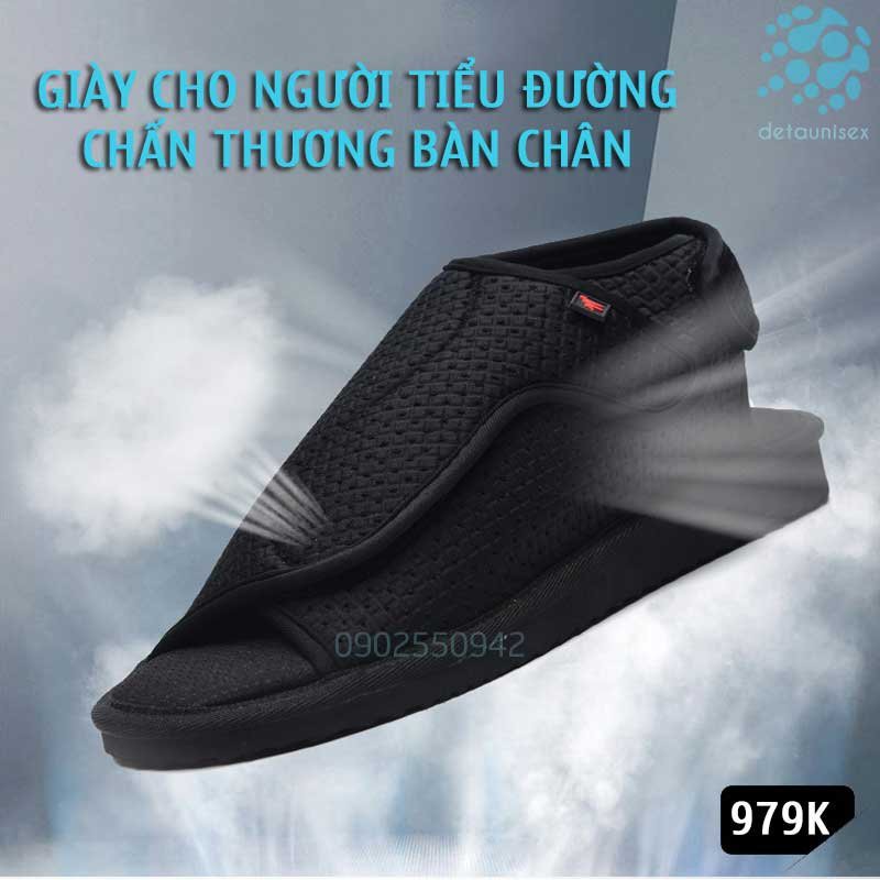 [Chính Hãng] Giày sandal xé dán êm chân dành riêng cho người đau chân, người bệnh tiểu đường, gai gót chân - TIDU03