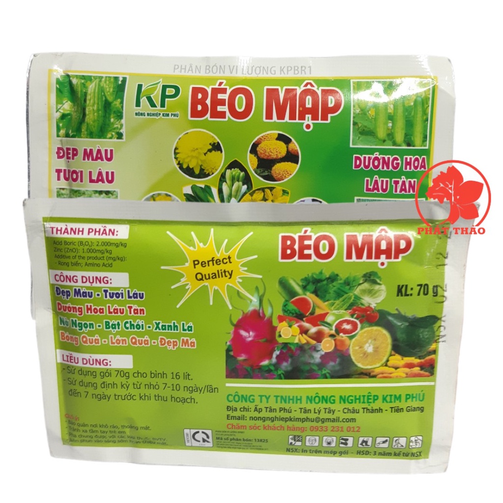 Phân bón lá BÉO MẬP 70garm - đâm đọt, xanh bóng mướt lá, phục hồi cây suy trên cây hoa kiểng