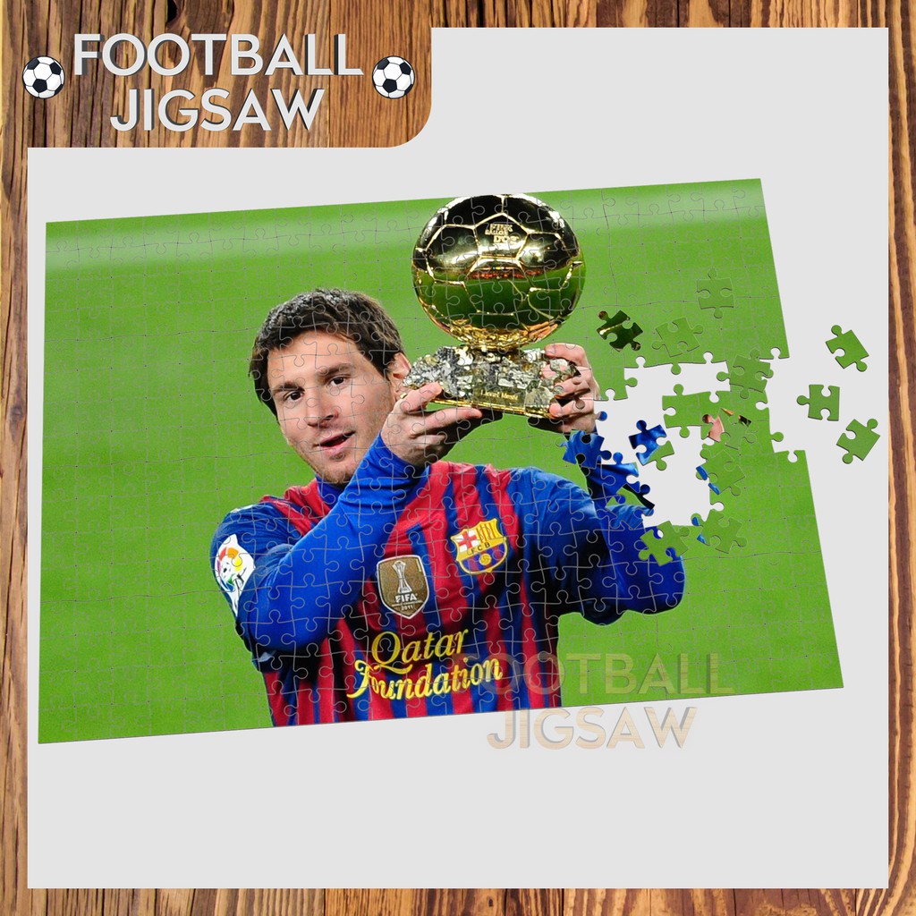 Tranh xếp hình lionel messi, quả bóng vàng bộ ghép hình 300-500 mảnh, đồ chơi xếp hình FJ23