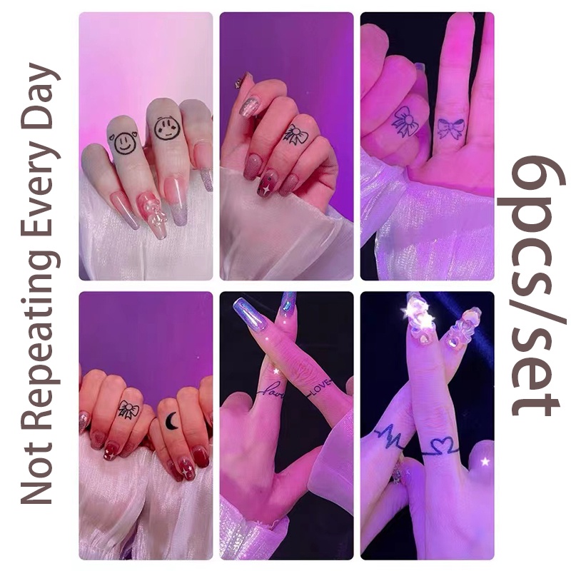 Set 6 Hình Xăm Dán Tạm Thời Chống Nước Lâu Trôi 2 Tuần