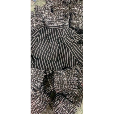 Set áo sơ mi sọc kèm áo bra sexy vải mát