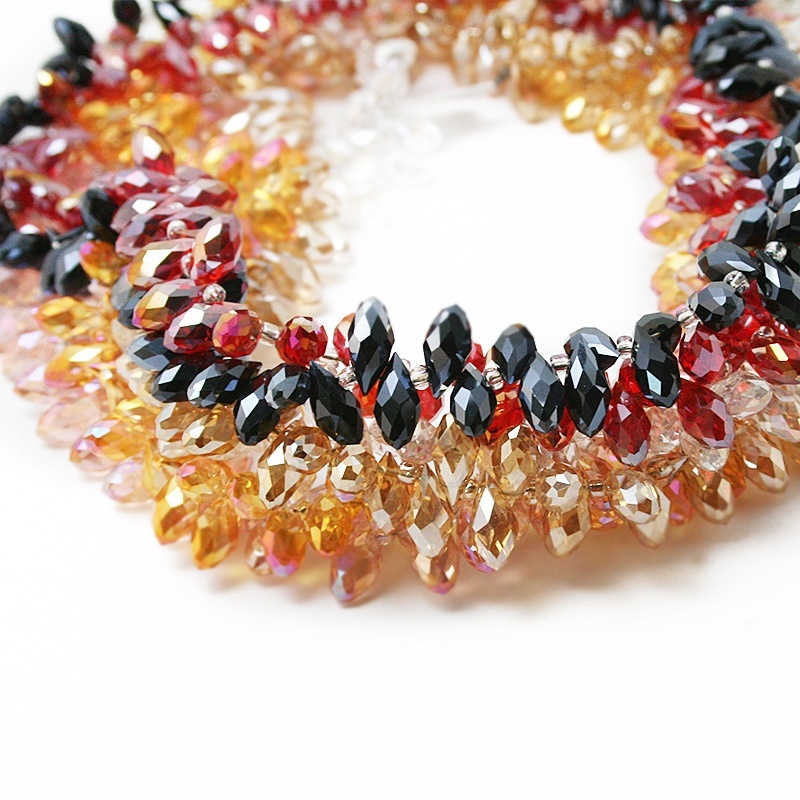 Set 10 Hạt Pha Lê Hình Trái Tim 6x12mm Làm Trang Sức Thủ Công