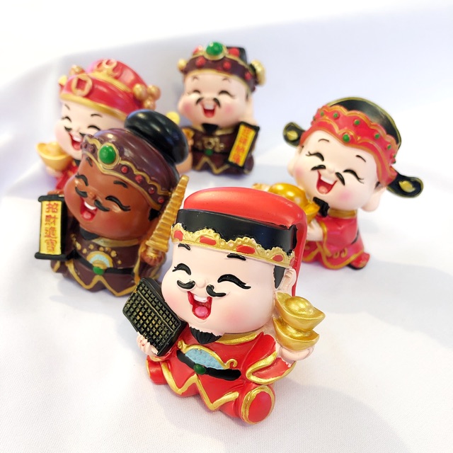 Bộ Ngũ lộ thần tài- Năm thần tài may mắn chibi - Tượng chibi thần tài cầu may mắn, phát tài lộc