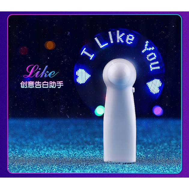 QUẠT CẦM TAY MINI (CÓ ĐÈN LED CHẠY CHỮ TỰ ĐỘNG) CÓ THAY ĐỔI NỘI DUNG THEO YÊU CẦU CỦA BẠN. | BigBuy360 - bigbuy360.vn