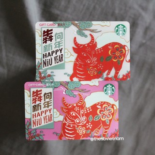 Thẻ starbucks trâu may mắn 2021 phiên bản sb china.