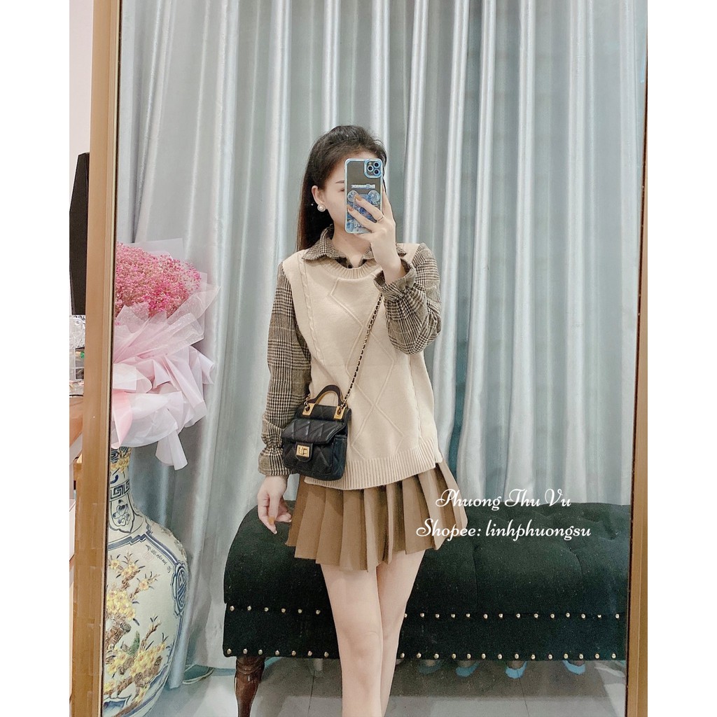 (Hàng Có Sẵn - Rẻ Nhất) ÁO LEN QUẢ TRÁM PHỐI DẠ KẺ MỀM