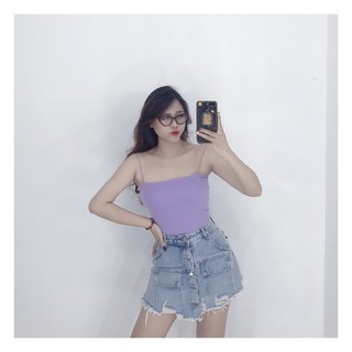 Áo 2 Dây Cộng Bún Chất Thun  Borip Co giãn,LY STORE