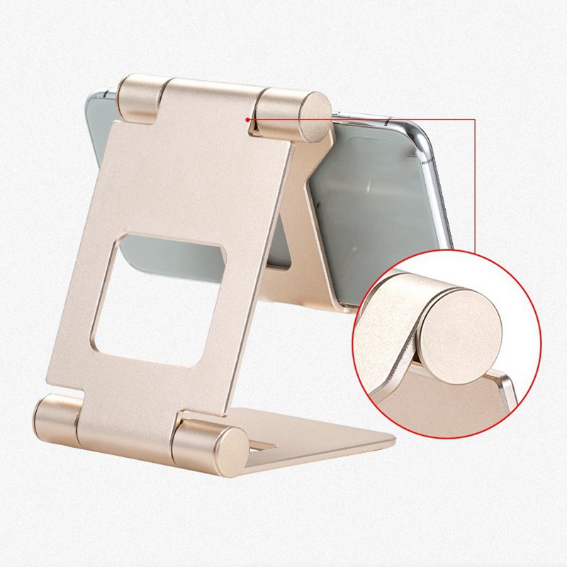 Tablet PC Stand Double Folding Stand Adjustable Desktop Stand Aluminum Alloy Tablet Suitable for iPad Mini / iPad Air