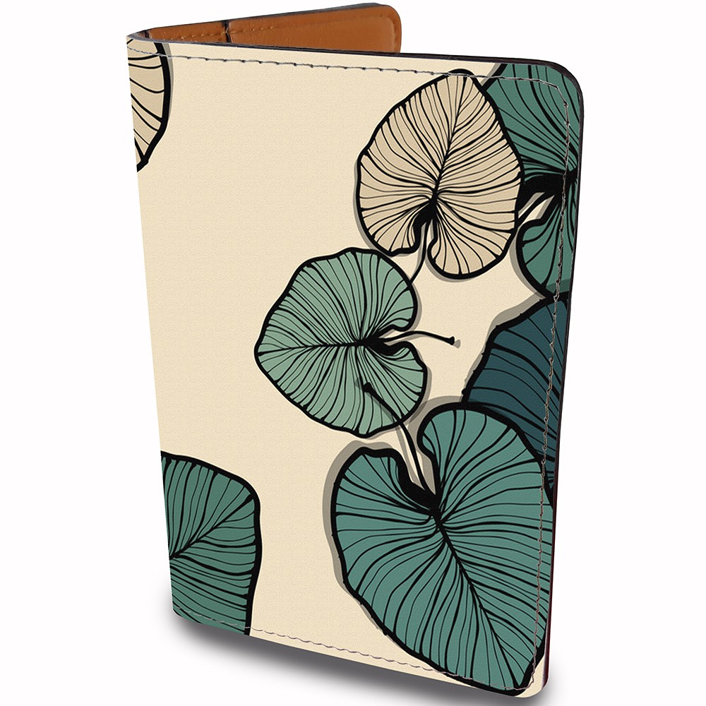 Ví Đựng Hộ Chiếu LÁ SEN - LOTUS LEAF - Bao Da Passport Du Lịch Và Thẻ Phụ Kiện Vintage - Passport Cover Holder - PPT170