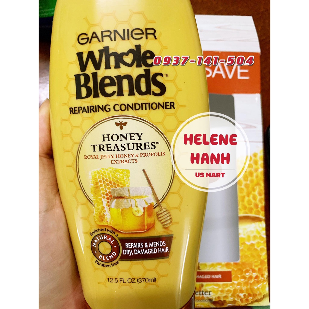 [USA] SET Dầu gội xả GARNIER WHOLE BLENDS Repairing 370ml