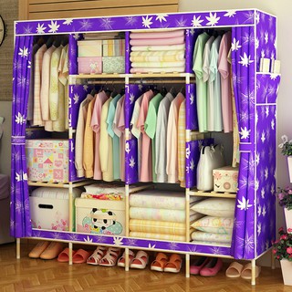 Tủ Vải Đựng Quần Áo Tủ Khung Gỗ 4 Buồng 8 Ngăn Cao Cấp Bảo Hành 12 Tháng