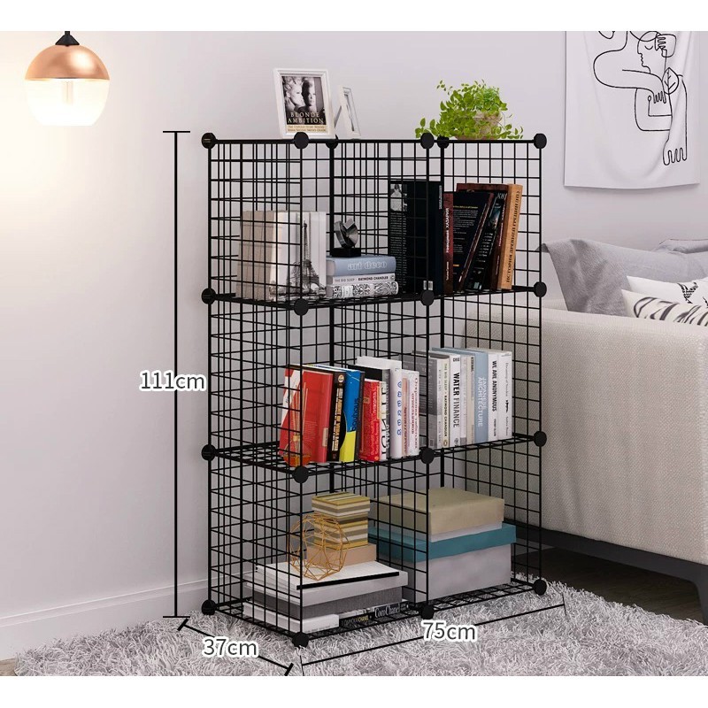 Lưới Sắt Decor , Thép Lắp Ghép Đa Năng, Giá Để sách Đồ Gia Dụng, Chuồng Size 35x35cm